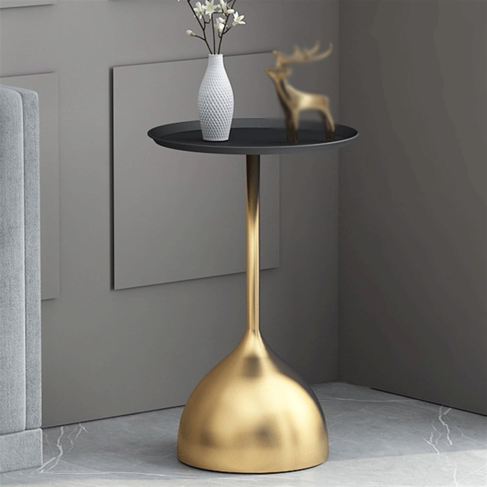 Stolik kawowy Metalowy okrągły stolik kawowy Sofa Stolik Piasek Mały Nadaje się do salonu, sypialni, sklepu z herbatą mleczną, kawiarni stół(Blue)