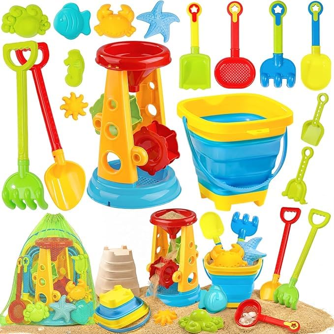 Princess Light Up Cape Dress Up Shoes & Collapsible Beach Sand Toys for Kids Toddlers