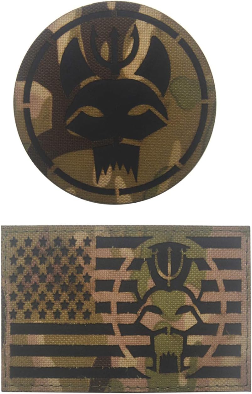 2 Pieces Seal Team/DEVGRU Tactical Military Magic Patch Appliques Stripes Fabric Navy Seals Patches for Clothing National Flag Badges