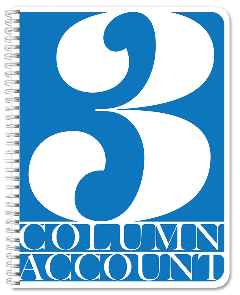 BookFactory 3 Column Ledger Book/Account Book/Accounting Ledger/Notebook Three Columns Columnar Accountant Book Format - 100 Pages, 8.5" x 11", Wire-O