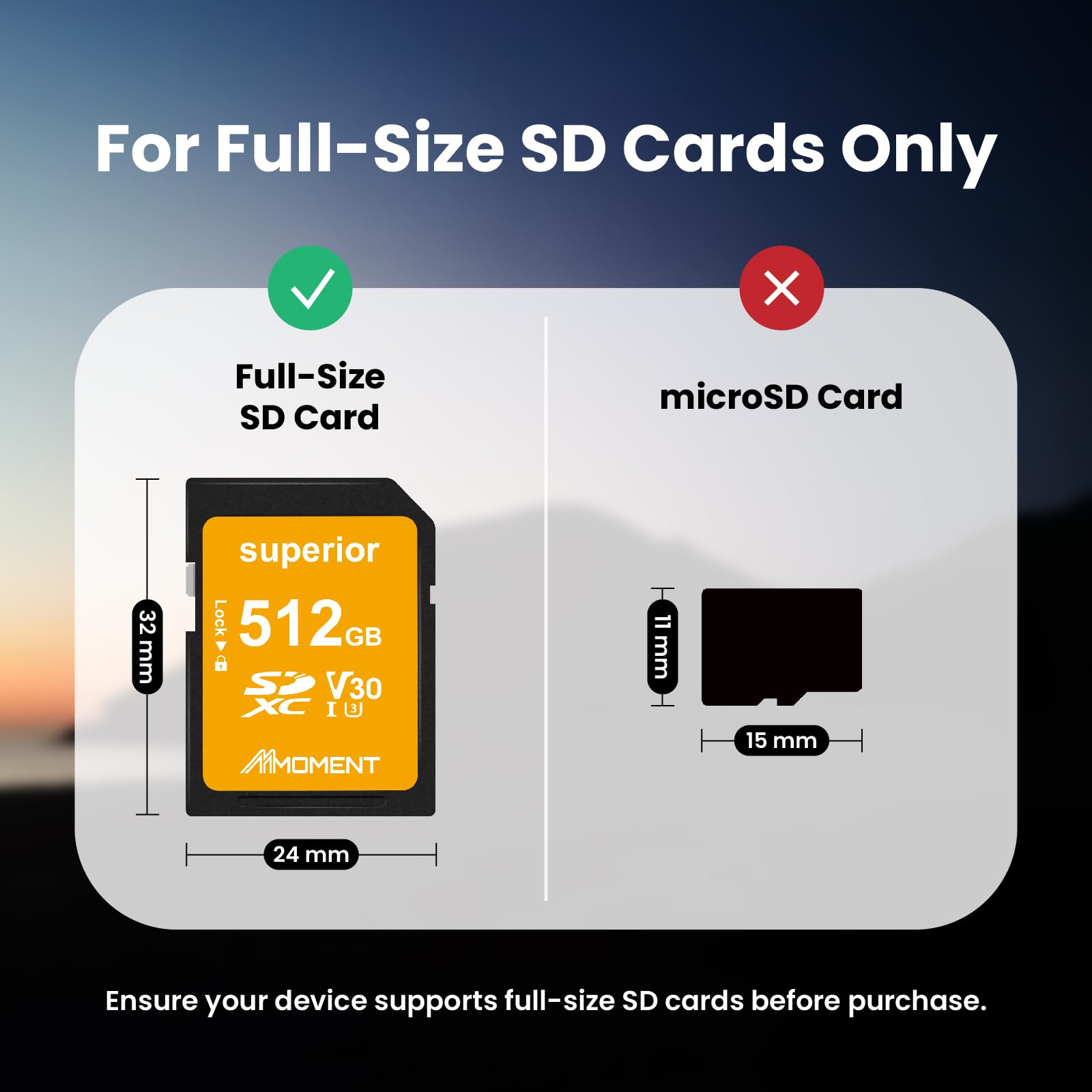 MMOMENT Scheda SD da 512 GB UHS-I U3 V30 classe 10 ad alta velocità SDXC - Fino a 95 MB/s in lettura, 55 MB/s in scrittura, compatibile con fotocamere DSLR, laptop, videocamere, video 4K UHD