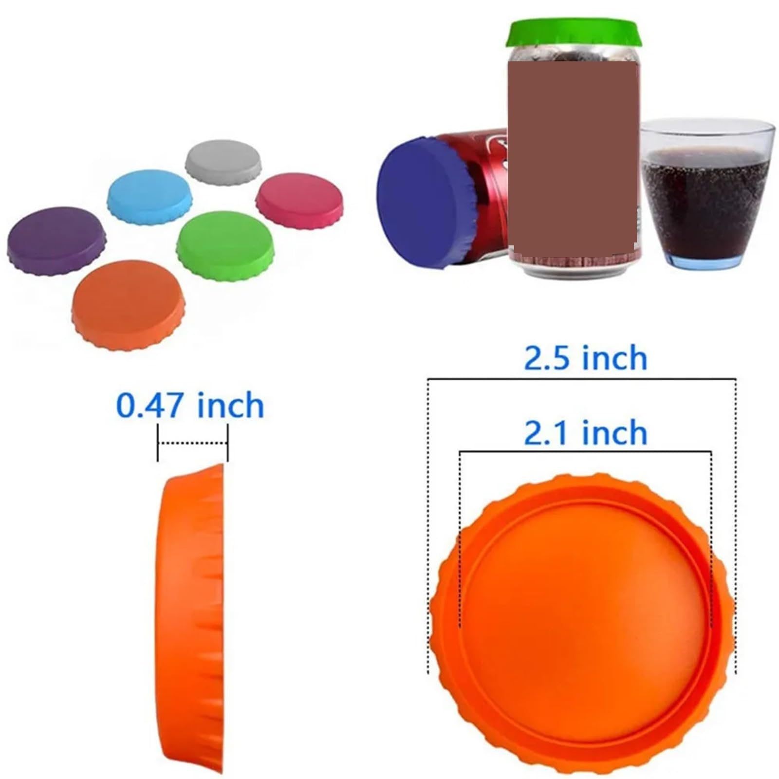 16 coperchi riutilizzabili for lattine for Bevande in Silicone a Prova di perdite