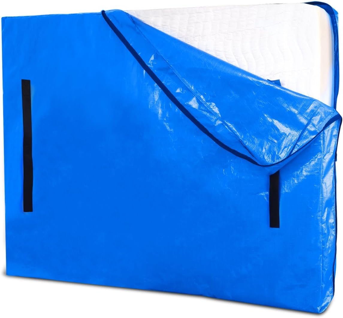 Mattress Bags for Moving and Storage Size (208x160x38cm),Extra Thick Mattress Cover for Moving with 8 Strong Handles & Zipper,Reusable Waterproof Professional Grade Mattress Storage Bag