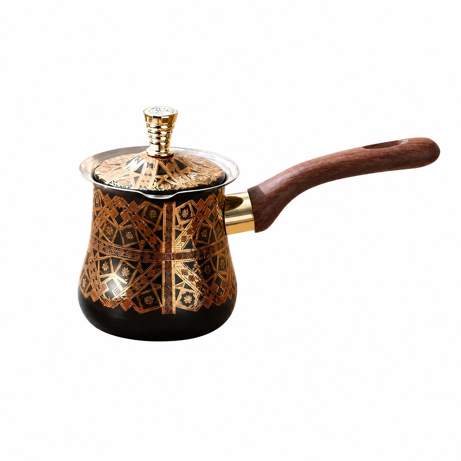 Cafière Acier Inoxydable 720 Ml Pot à Café Turc à Grande Capacité Cafière Turque pr Particuliers, Motif 19, Style D