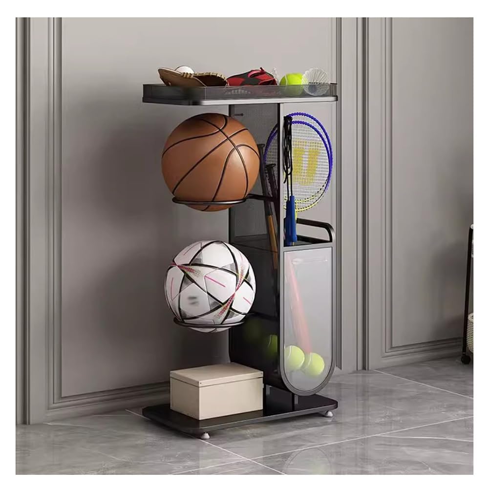 Support rangement balles de basket en métal pour garage et intérieur