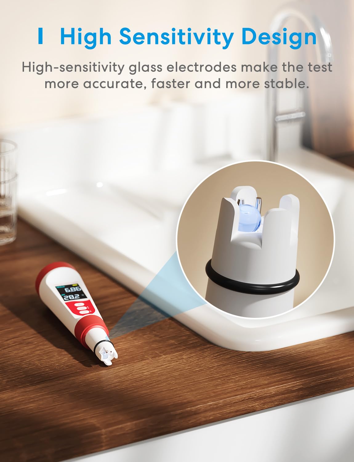 Flysocks pH Messgerät 4 in 1, Digital Wasserqualität Tester, IP67 Trinkwassertest für pH/TDS/EC/Temperatur mit LCD Hintergrundbeleuchtung Wasserqualitätsprüfgerät Leitfähigkeitsmessgerät Wasser Tester