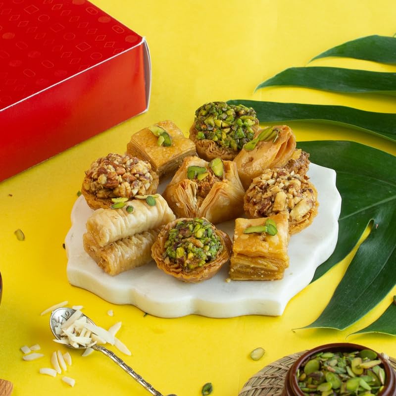 DI MITHAI NATION Assorted Baklava Traditional Indian Desert Mithai for Special Occasion (200 Gram) with Premium Gift Box with Assorted Bestsellers, a Perfect Choice for Gifting to your Loved Ones.