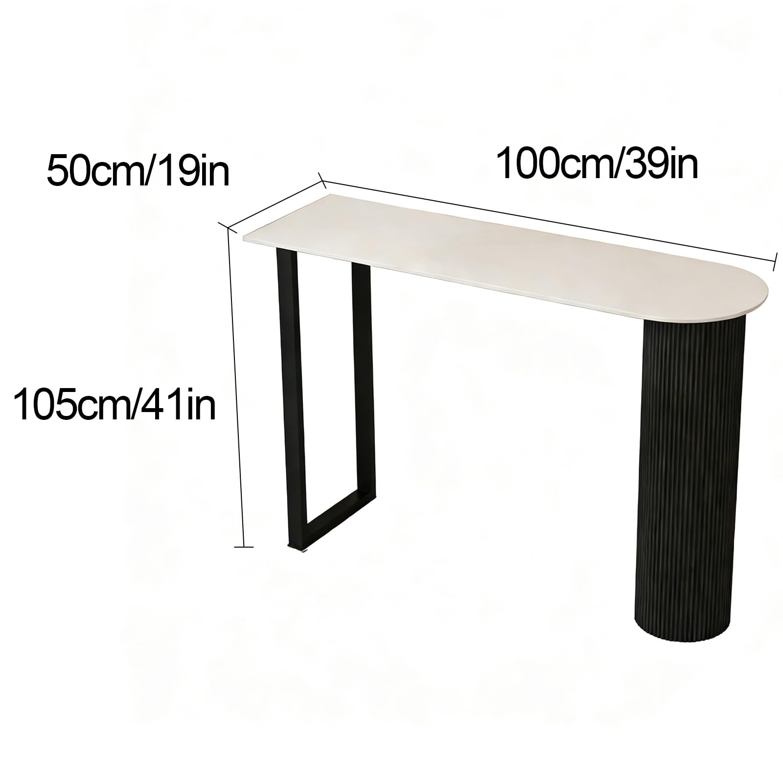 Penisola Cucina Piano Lavoro, Tavoli Bar Alti, Multiuso per Ristorante, Caffetteria, Piccoli Spazi, Facile da Montare(100x105x50cm/39x41x19inch)