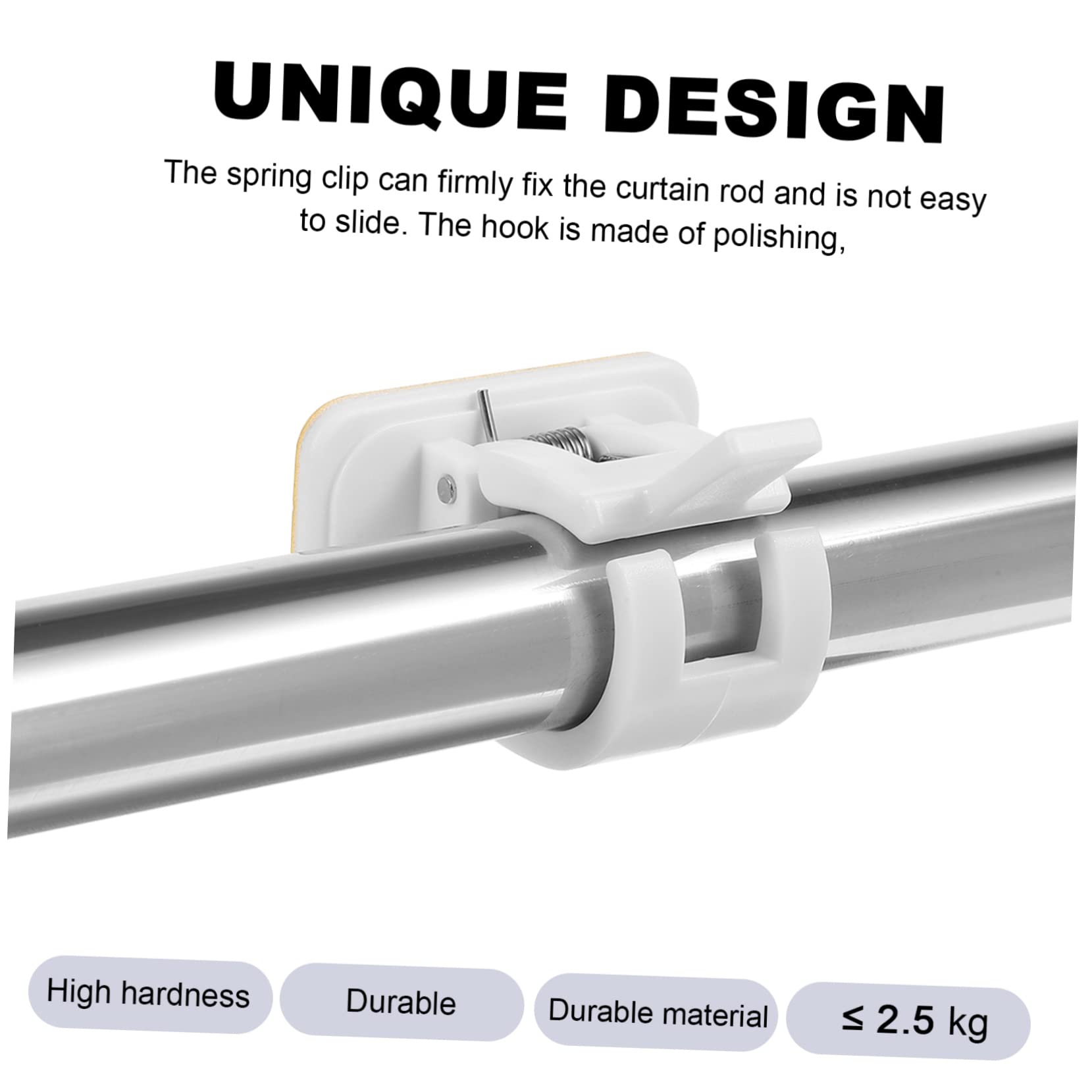 Mobestech 2 Set Pz Supporti per Bastoni Tende Autoadesivi Supporti per Tende da Regolabili Facile Installazione Chiodi Adatti per Cucina 10 Pezzi * 2