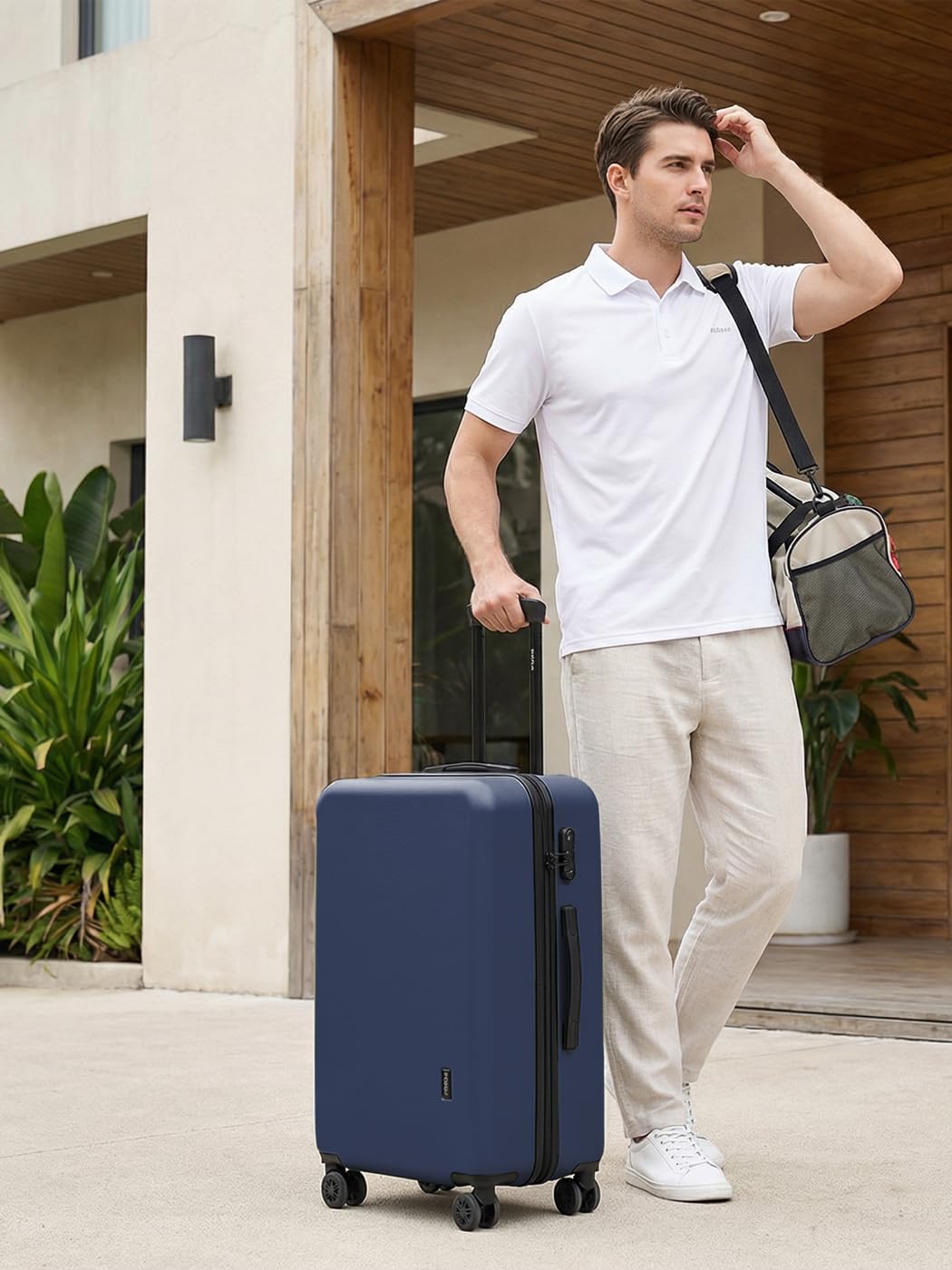 REDOLZ mittelgroßer Hartschalen Check-in Koffer | Trolley 44 x 25 x 67 cm aus hochwertigem ABS Material | Ultra-leicht nur 3,29 kg für Damen & Herren | 4 Doppelrollen & TSA-Schloss (Essentials 09)