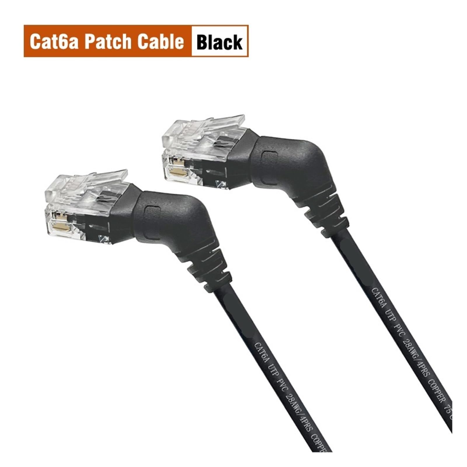 Ethernet-Kabel, Cat6A-Ethernet-Kabel 10 Gbit/s, 90/360-Grad-Drehung, RJ45, 0,15–5 m