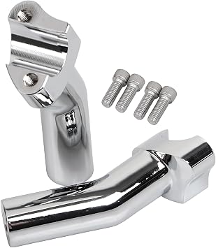 Chrome 4" Pullback Handlebar Risers for Harley Dyna Street Bob Low Rider Wide Glide Softail 1" bars