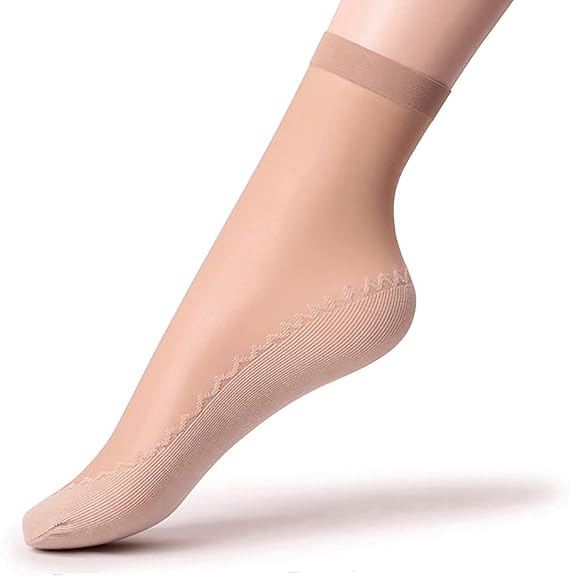 PinKit Womens Silk Stockings, Ultra-Thin Cotton Sole Short Ankle Socks