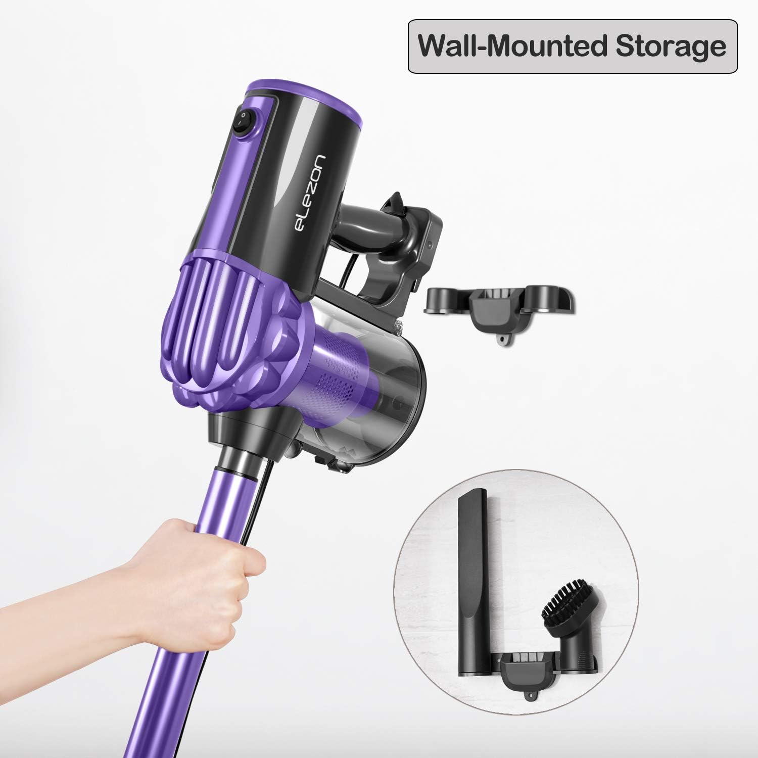 Suреr Chеар 🛒 elezon E600 Vacuum Cleaner, 17KPa Powerful Suction Stick and Handheld 2 in 1 Bagless Lightweight Vacuum Cleaner with 2 HEPA Filters 23ft Corded, Purple