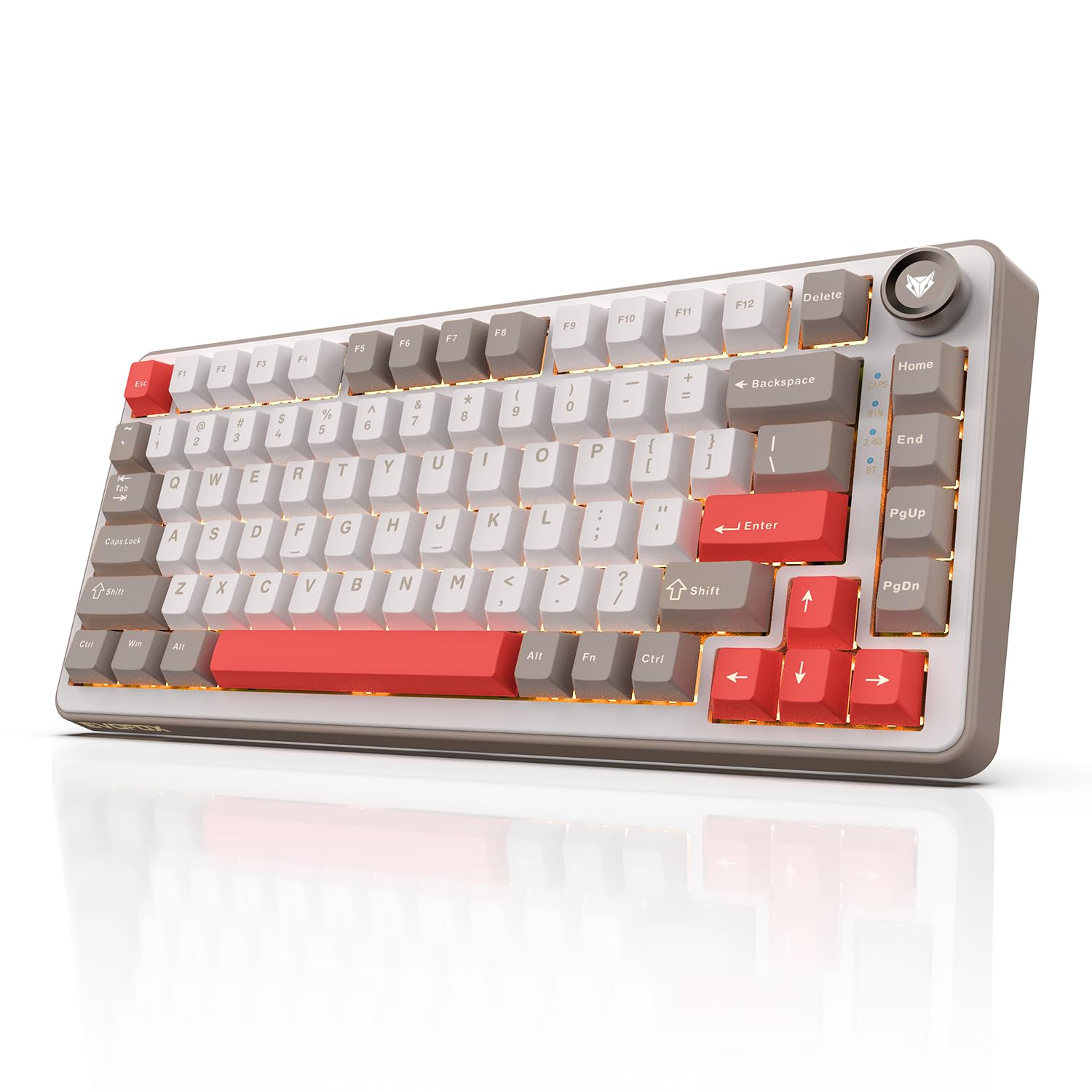 EvoFox Ronin X75 Tri-Mode Wireless Mechanical Keyboard, Gasket Mount, 5 Layer Sound Dampening,Hot Swap GTMX Yellow Linear Switches with Thocky Sound, Programmable, Muliti OS Web Software, Mac Key Caps — Amazon image 11