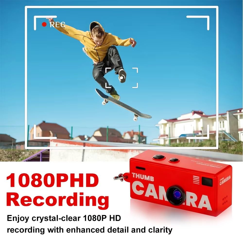 Camara de Fotos Digital Compacta, Maquina Fotografia Digital FHD 1080P, Cámara Pequeña con Tarjeta TF de 32 GB, Llavero Retro con Cámara Fotos Niños (Amarillo)