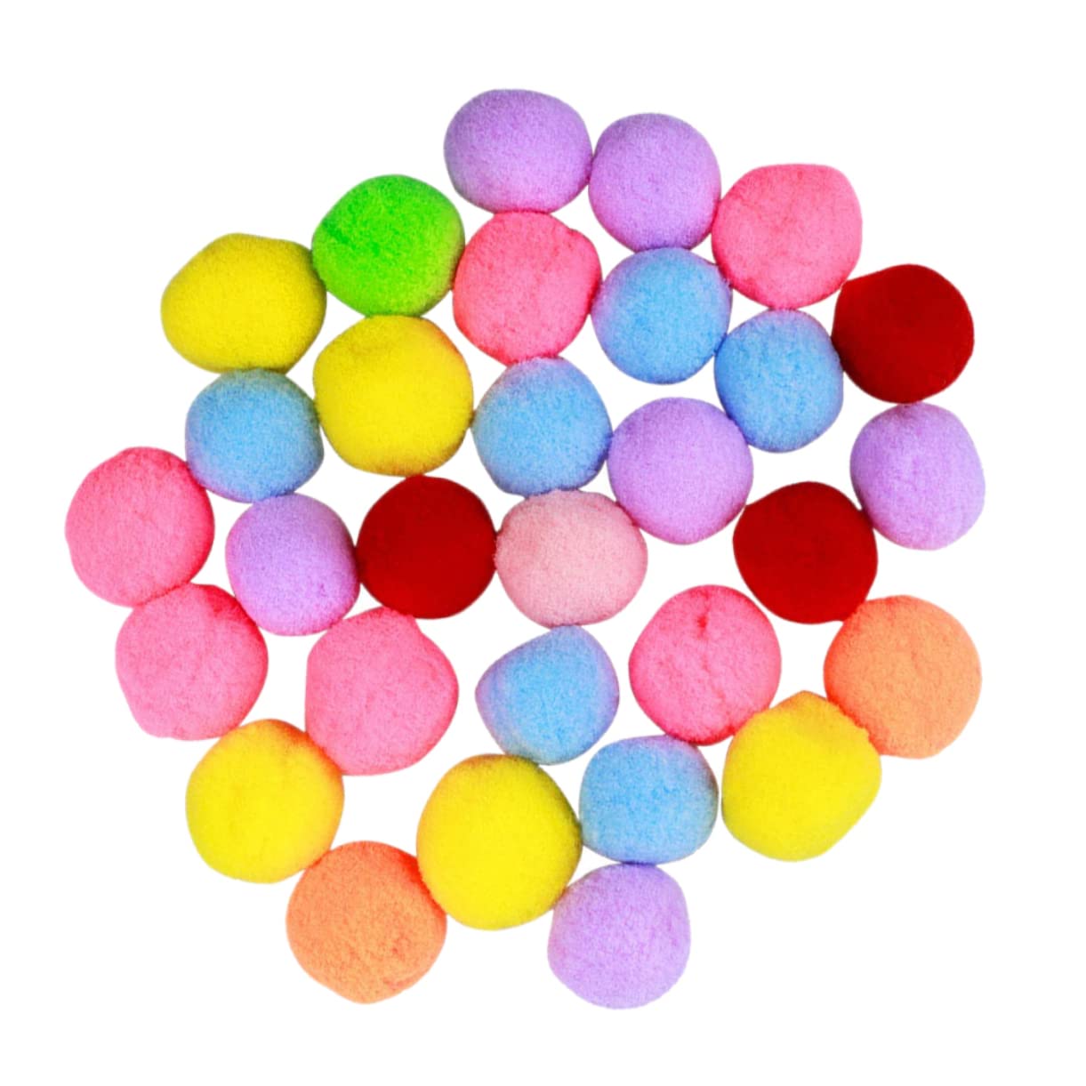 Abaodam 30 Pcs Assorted Color Fluffy Cat Ball Soft Elastic Balls for Kitten Playtime Stimulating Exercise Durable Pet Fun