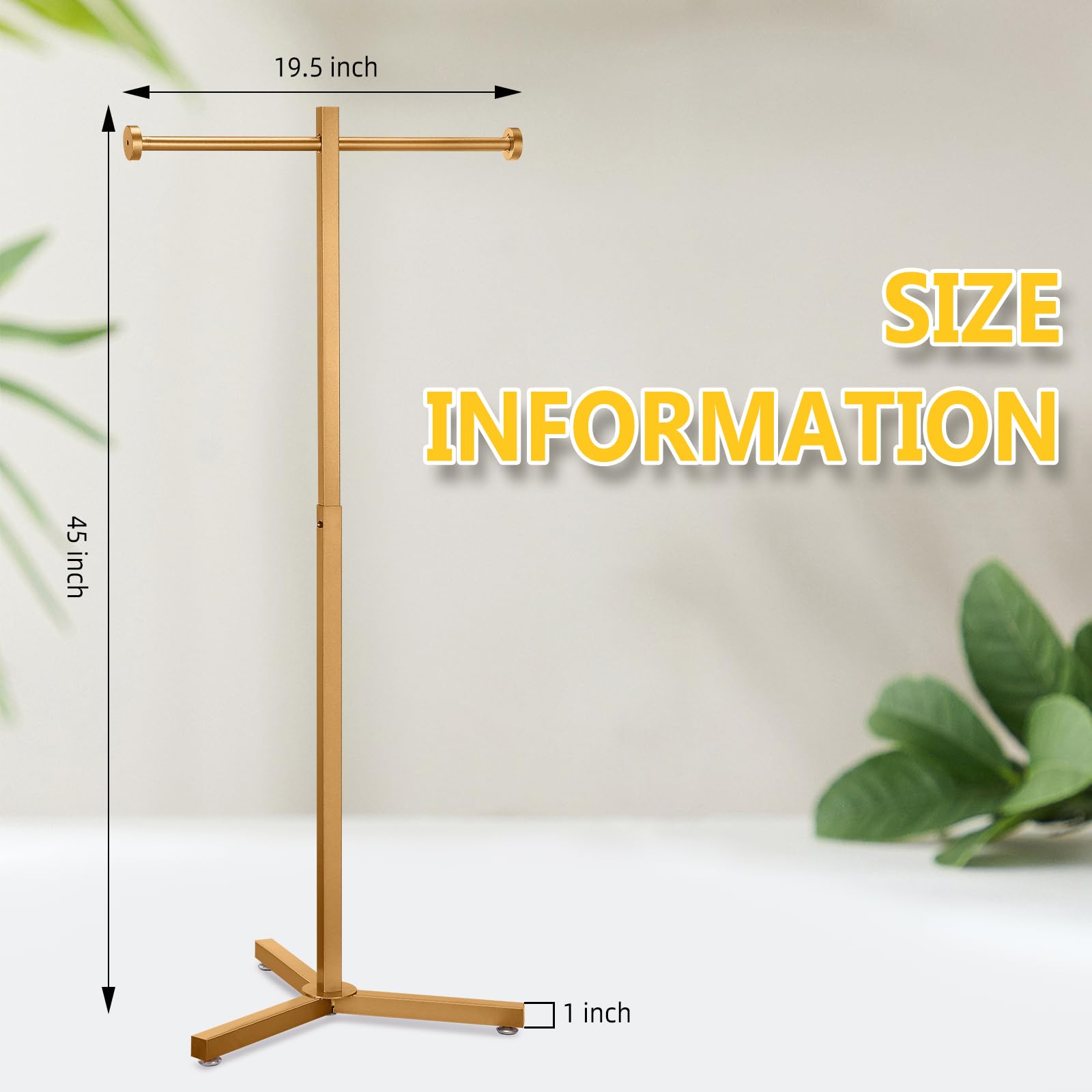 Blulu Estante de Metal Ajustable Resistente para Bolsas de la Compra, Soporte de Exhibición Cromado, 45 Pulgadas