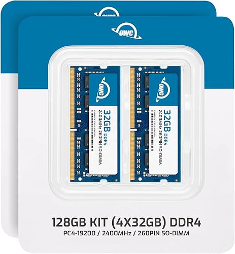 Miniatura 2 de OWC 128 GB (4 x 32.0 GB) 2400 MHz DDR4 PC4-19200 SO-DIMM 260 Pin CL17 Actualización del módulo RAM de memoria (OWC2400DR4S128S)