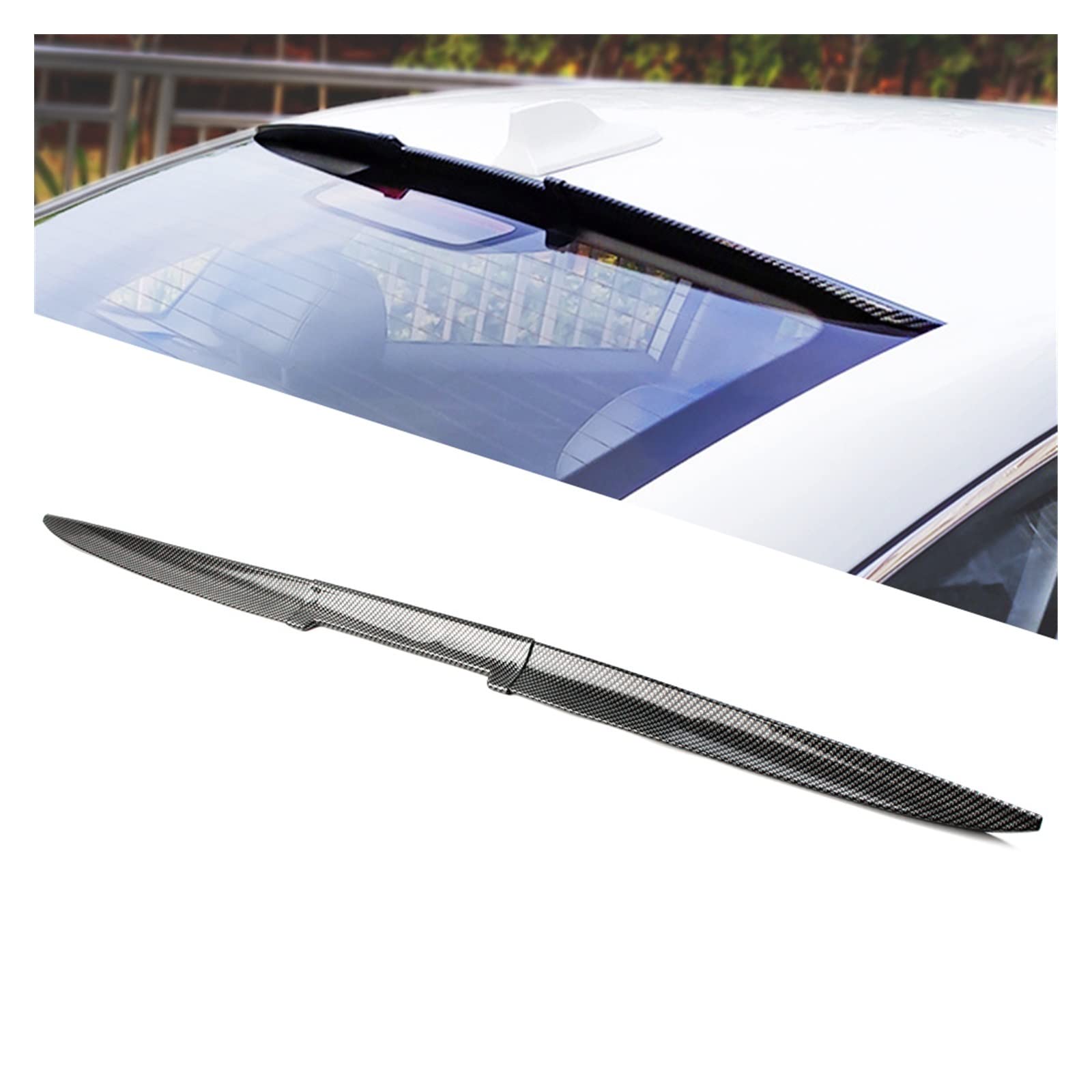 ala alerón 3 Unids/Set Fibra De Carbono Color Coche Alerón Trasero Cola Maletero Techo Labio Divisor Trim Universal
