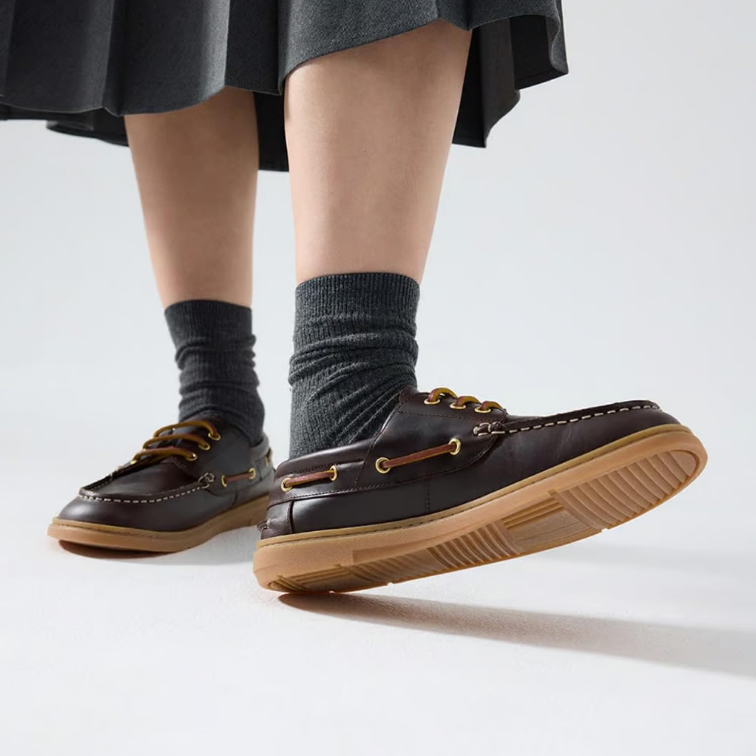 GROUNDIES Tide Women - Damen Barfußschuh/Boat Shoe mit Mokassin-Optik