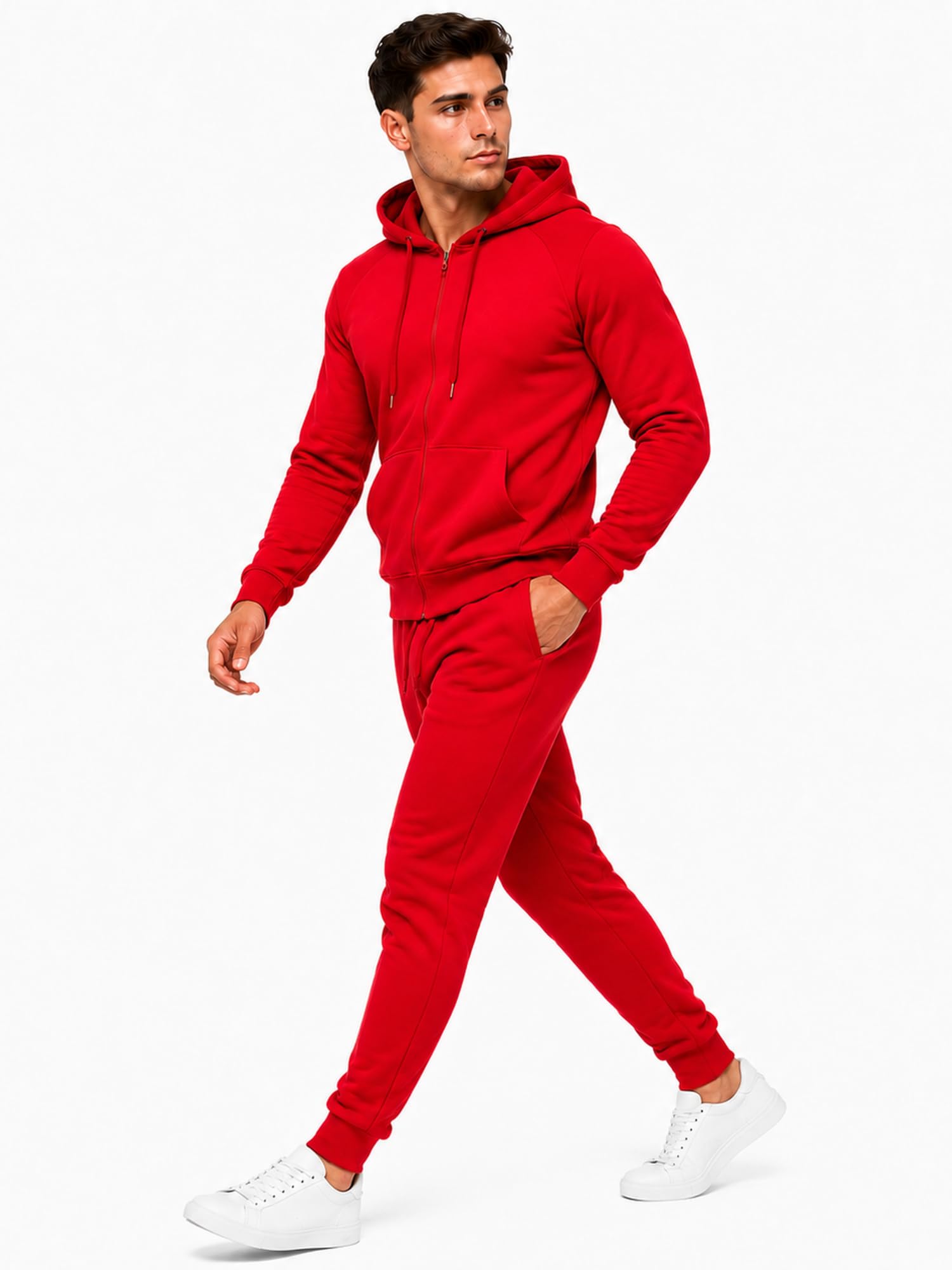 Violento Jogginganzug | Herren | Männer | Trainingsanzug | Tracksuit | Uni Colour | Sportanzug | Fitness 586 Basics Baumwolle | Homewear Präsentationsanzug