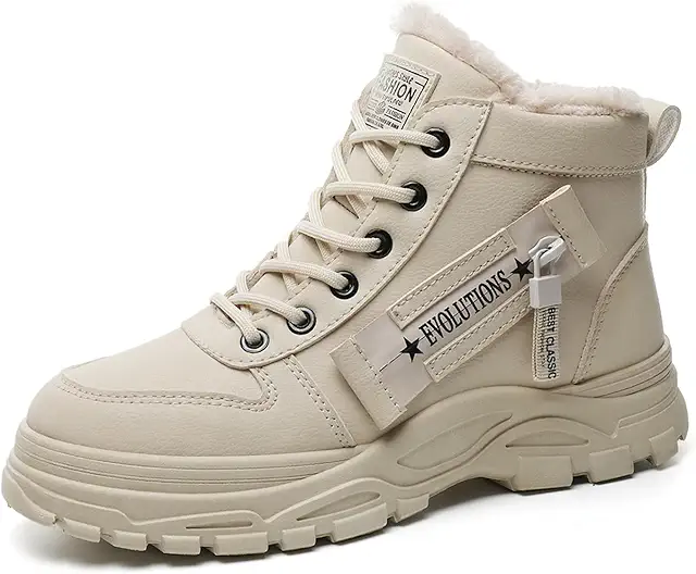 Bottines Femme Hiver Fourrées Chaudes à Grosses Semelles