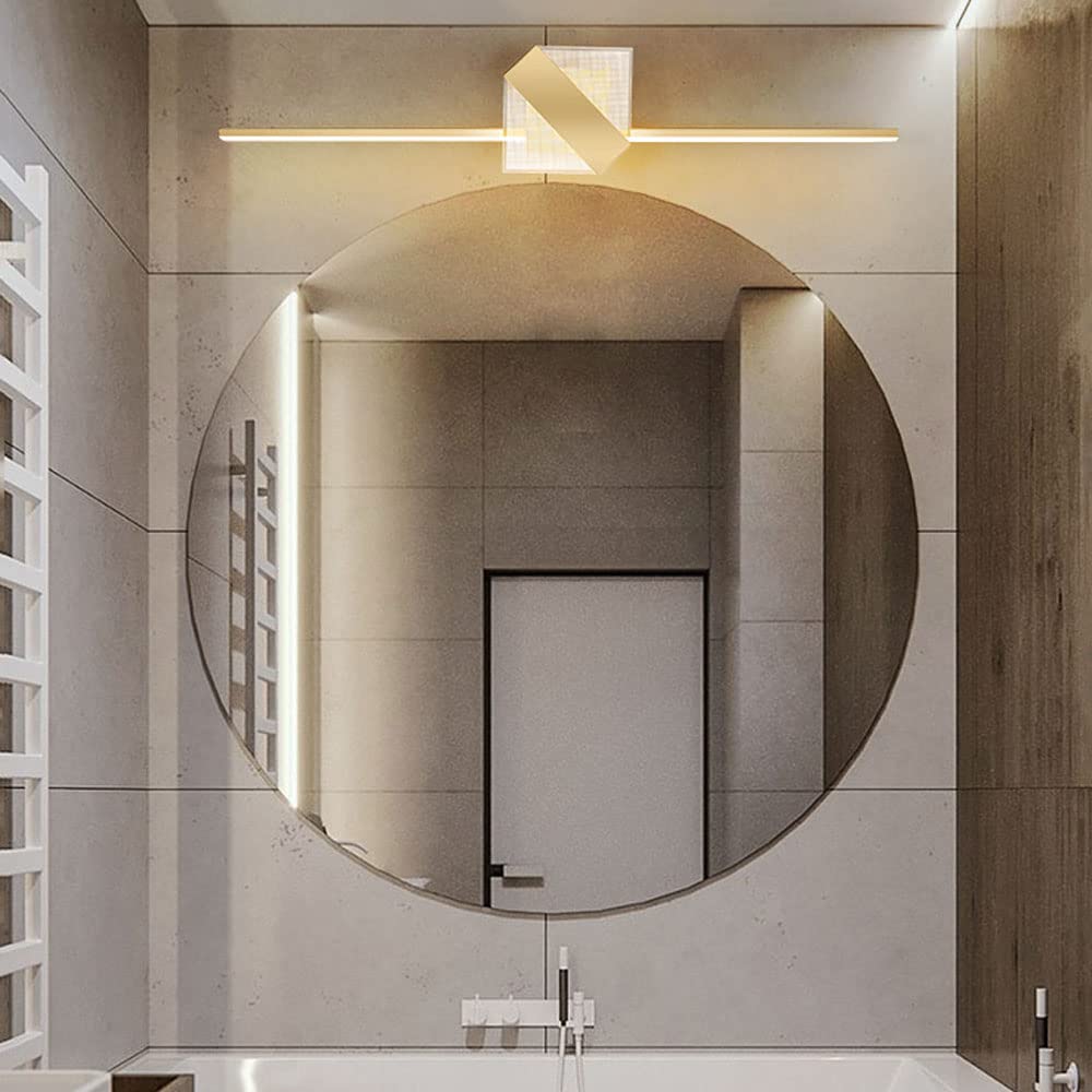 Lampada Frontale a Specchio Led, Lampada da Bagno Creativa in Metallo, Applique per Trucco da Parete Sopra lo Specchio Del Mobile, Illuminazione per Specchio da Bagno per il Water./6000K/80Cm