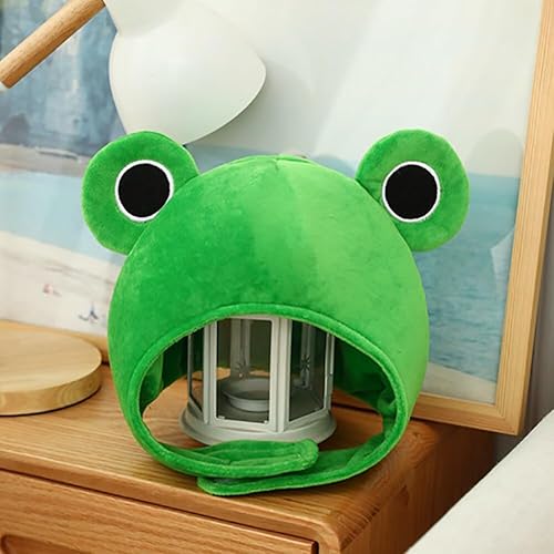 Miniatura 8 de Sombrero de rana de invierno, accesorio completo para fiesta, disfraz de cosplay, lindo gorro de rana de dibujos animados de felpa para niños y