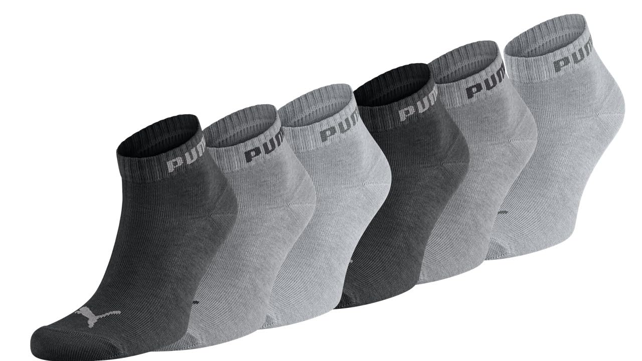 PUMA Unisex Sportsocken Quarter 6er Pack – Statement Edition Größe 43-46, Anthrazite Melange