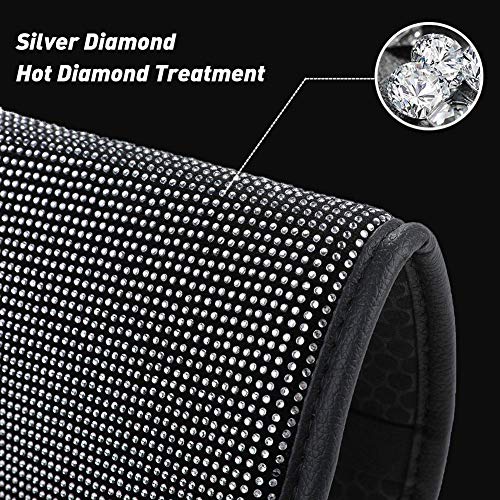 Suhu Bling Car Armrest Cover Cute Charming Auto Center Console Protective Cover Luster Crystal Rhinestone Car Arm Rest Cushion Pad Bling Car Interior Accessory For Women Girl1 #TOP3
