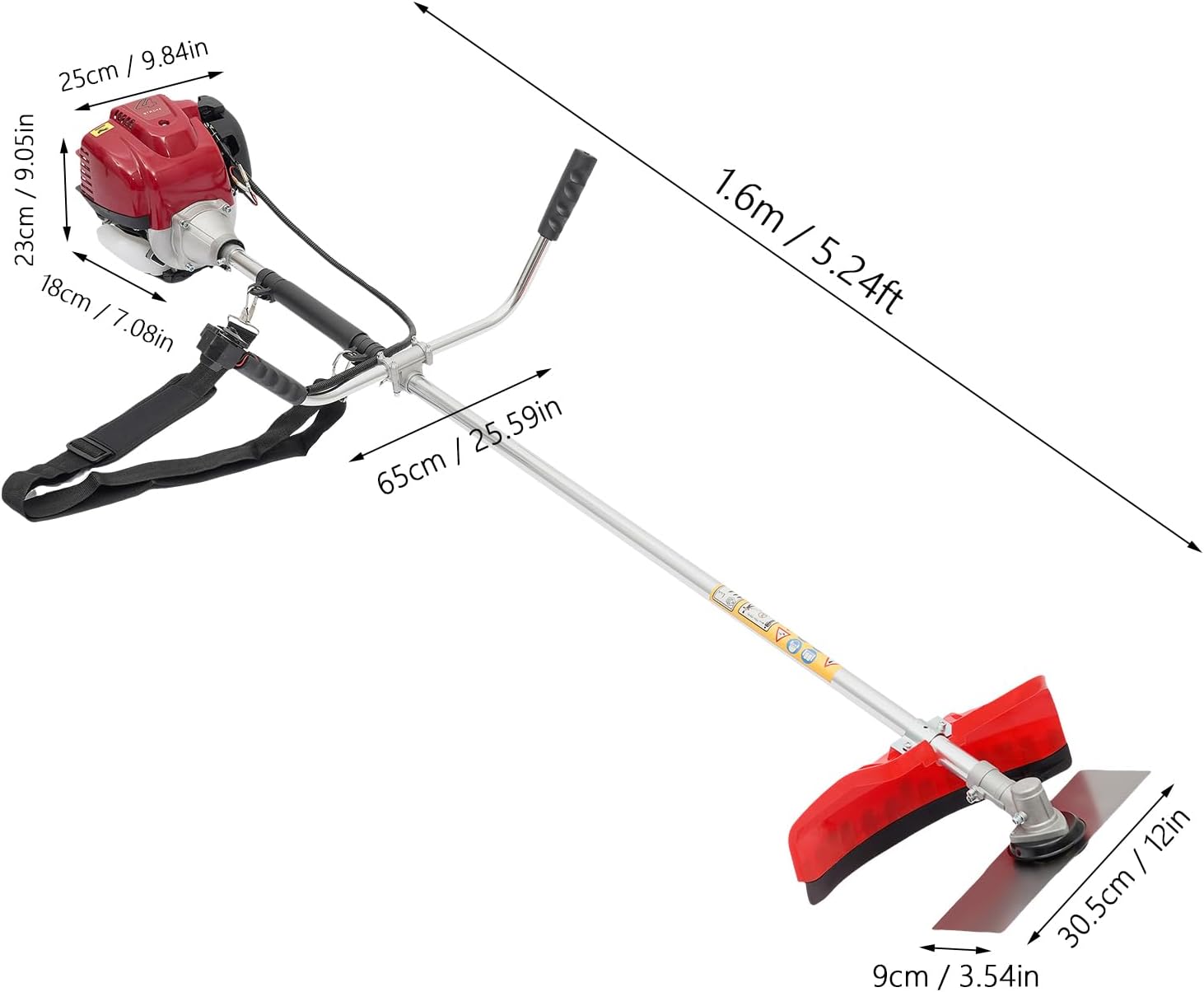 Gasoline Brush Cutter 2-Stroke8500RPM Gas Weed Wacker Brushs Cutter and Gas String Trimmer 2-Cycle Extreme Duty with Fuel Tank Multi Garden Tools Brush Cutters Weed Wacker for Yard Lawn (35.8CC+1050W)