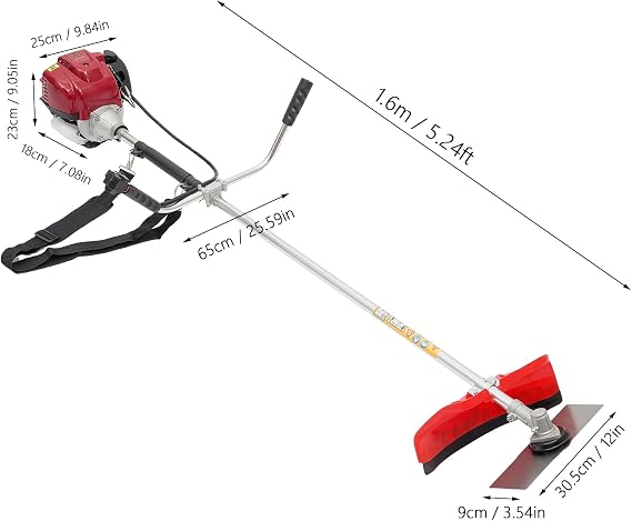 Gas Weed Eater, 35.8CC Cutter Grass Trimmer 2 in 1 Lawn Mower Pruner Tool, 1050W Long Reach Pole Saw Grass String Trimmer w/Tool Kit Bag & Strap for Lawn Garden Landscaping Trimming (35.8CC 4-Stroke)