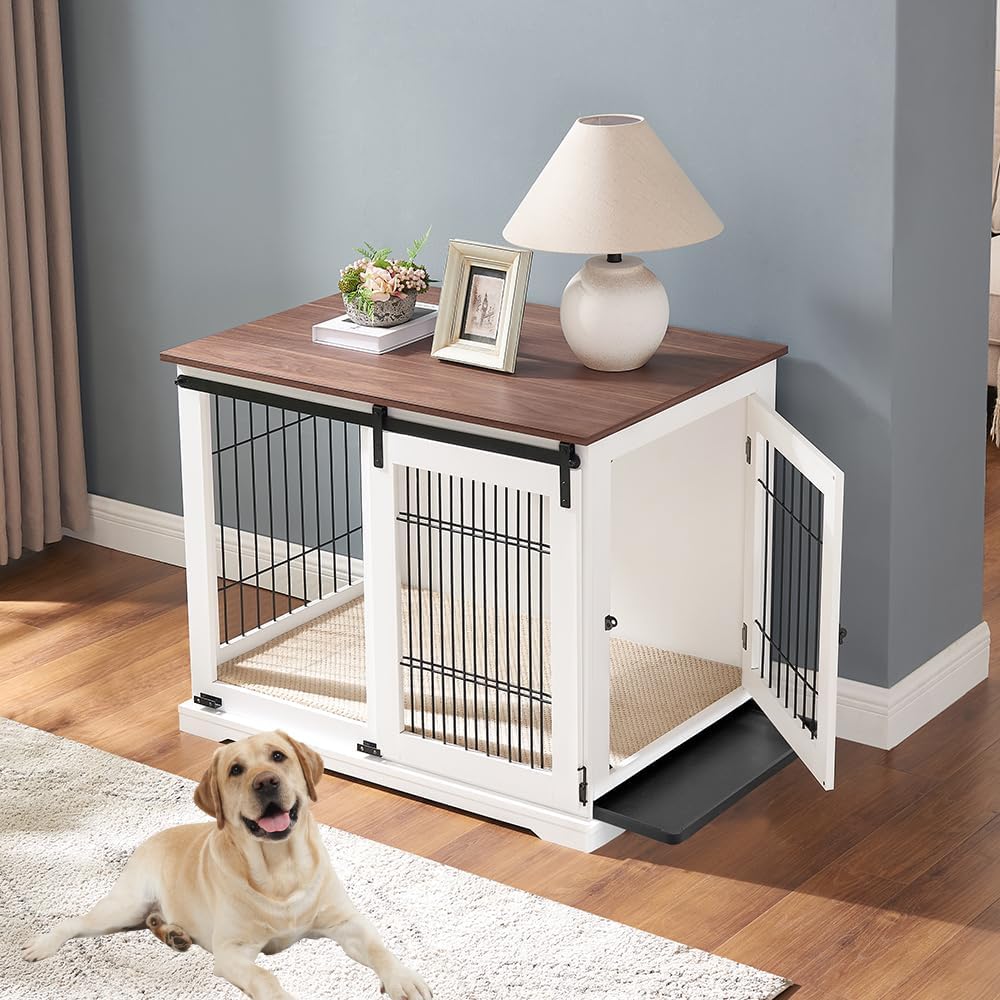 Stylish Comfort: Review of the beeNbkks Dog Crate Furniture with Sliding Barn Door