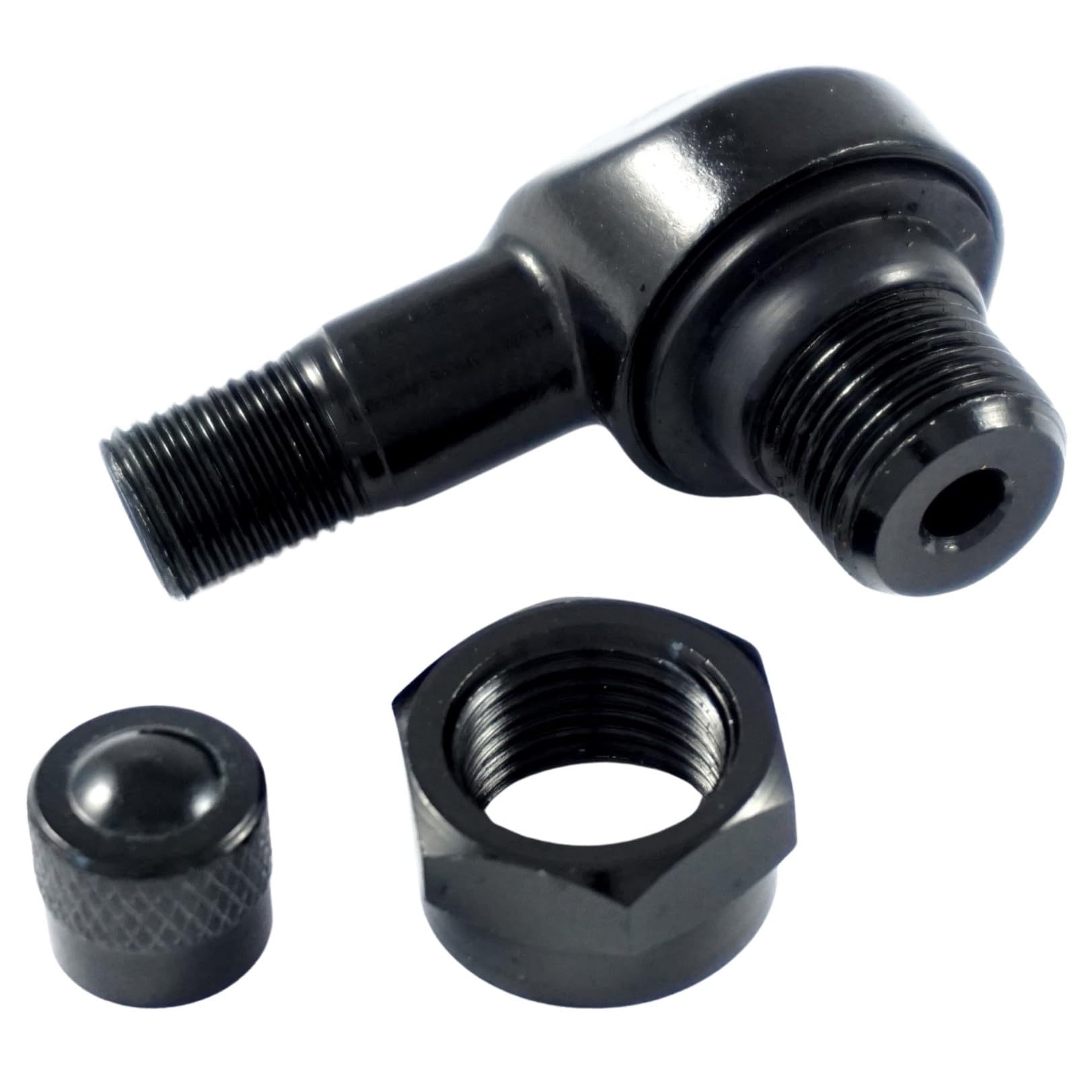 2 válvulas de ángulo de aluminio negras de 11,3 mm