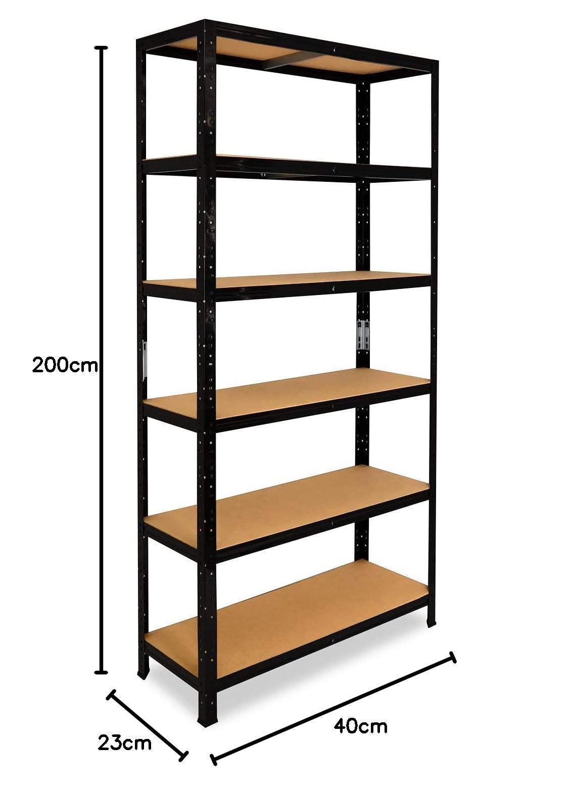 Shelfplaza Metalen Stellingkast Black 200x60x50 Cm In Zwart Met 6 Planken