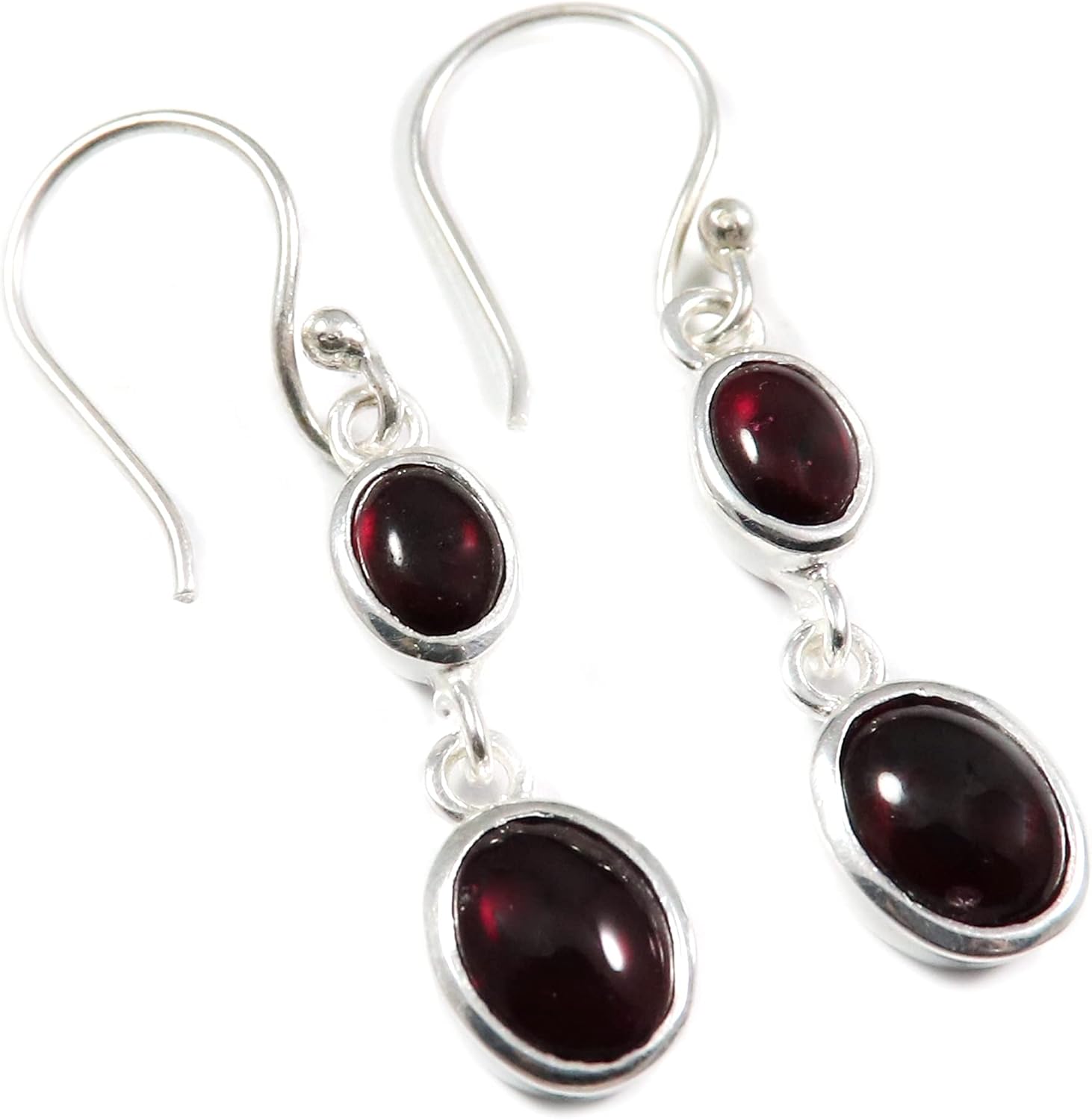 Goyal Exports Citrine Faceted Black Onyx Garnet Faceted Lapis Lazuli Gemstone 925 Sterling Silver Drop Dangle Earring Handmade Jewelry SEG67A