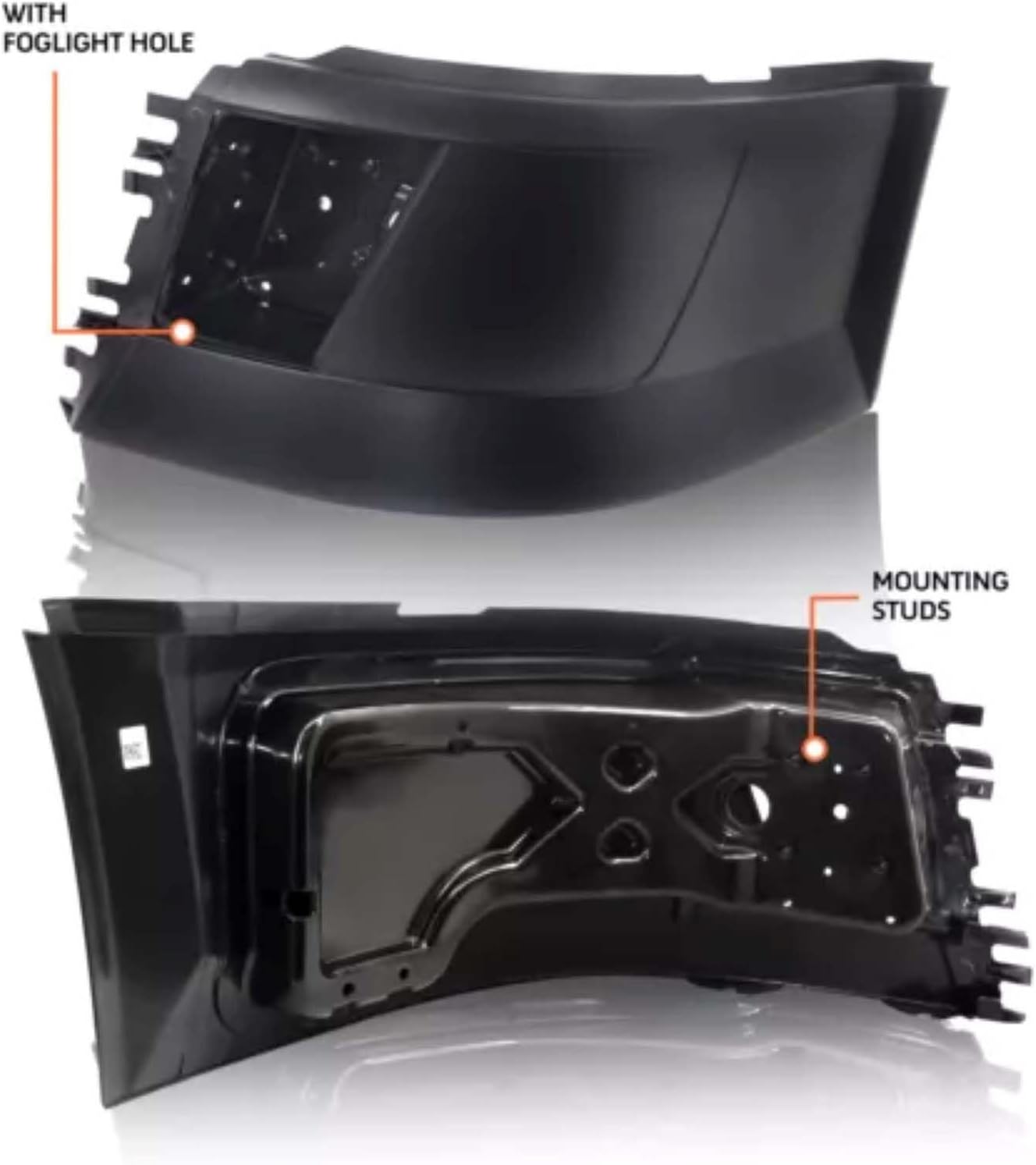 Extension Bumper Corner with Fog Light Hole Pair Fit 2004-2018 Volvo VNL 430 630 670 730 780 2004-2015 Volvo VNL 300 Left & Right Side