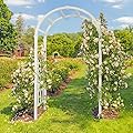 VINGLI Vinyl Garden Arbor, PVC Wedding Arch for Ceremony Party, Garden Trellis for Climbing Plants Outdoor, Arch Backdrop Stand for Garden, Backyard, Lawn