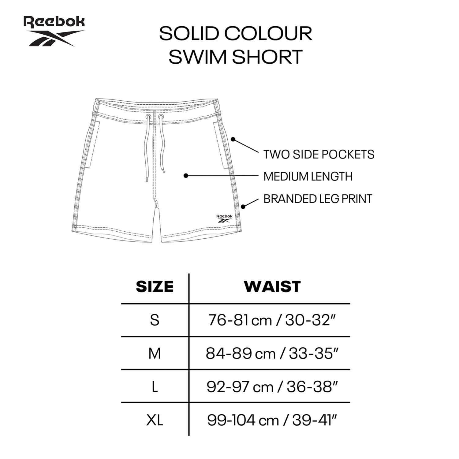 Reebok Herren Abbot Badehose (1er Pack)