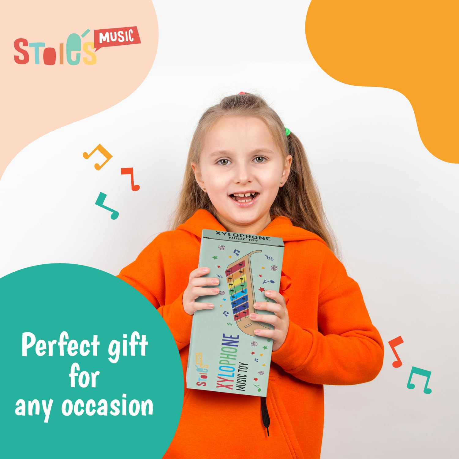 Xilofono 8 tasti in Do maggiore con le bachette in legno, per bambini e adulti, facile da suonare, libro di canzoni compreso