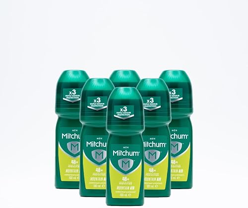 Mitchum Men's 48H Mountain Air Roll-On Antiperspirant and Deodorant 100 ml (Pack of 6)