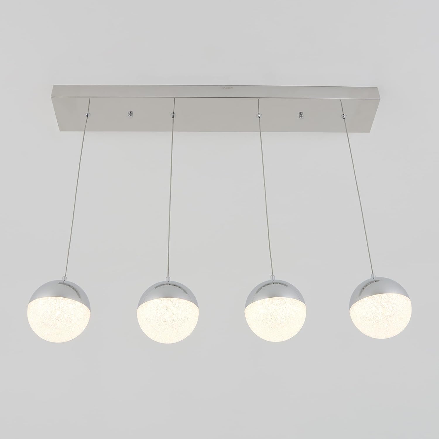 artika Sparkle Ball 21W LED Pendant Light Fixture, Chrome Finish - Ideal for Dining Room, Kitchen Island Light - 2000 Lumens, 3000 Kelvin, No Bulb Required