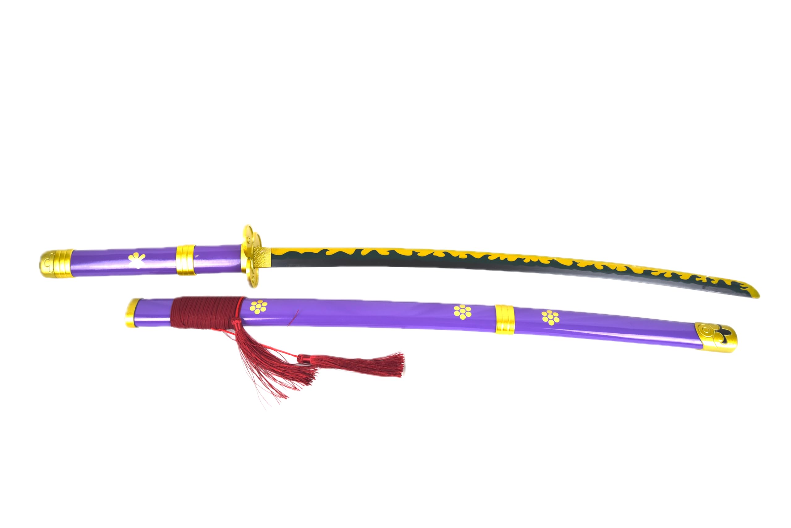 Spaziomilitare Katana Ornamentale di Zoro Enma Viola in Acciaio Non Affilata da Collezione per Cosplay