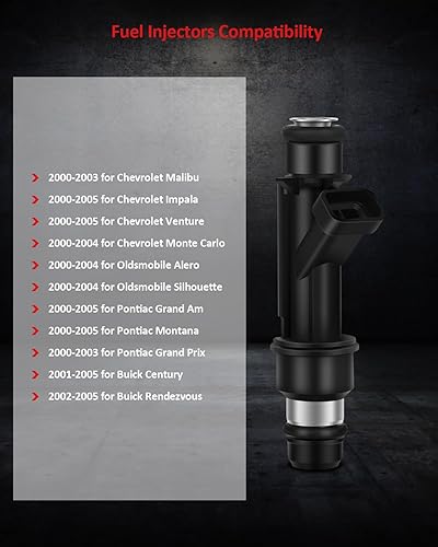 Miniatura 2 de Juego de 6 inyectores de combustible compatibles para 2000-2003 para Ch-evrolet Malibu 2000-2005 para Po-ntiac Montana 2002-2005 para Bu-ick