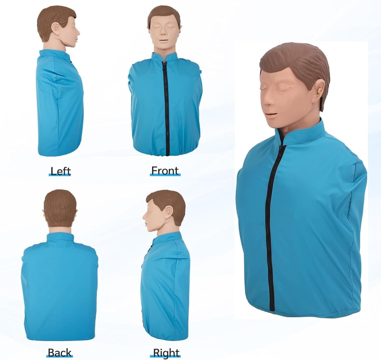 Mannequin de réanimation cardio-pulmonaire adulte, ventilation artificielle, demi-corps en caoutchouc pour la formation aux premiers secours A