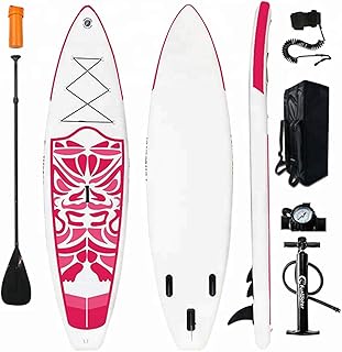 Stand Up Paddle Board Set, Inflatable SUP Board, 305 * 76 * 15Cm 6 Inches Thick for All Levels of Difficulty with Paddle And Non-Slip Deck, Leash, Pump (150KG MAX)