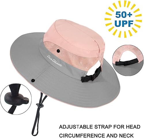 Miniatura 4 de PanPacSight Sombrero de cola de caballo para mujer, protección UV, sombreros de pesca, sombrilla plegable, cubo plegable para senderismo,