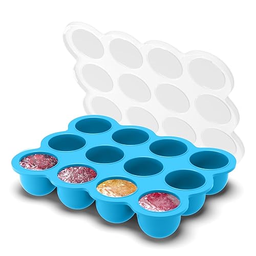 Samuelworld Recipiente de almacenamiento de leche materna y alimentos para bebés 12 porciones x 25 onzas bandeja de silicona desplegable sin BPA con