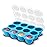 Samuelworld Baby Food Storage Container, 12 Portions x 2.5oz - BPA Free Silicone Freezer Tray with Clip-On Lid for Breast Milk Storage, Homemade Baby Food, Vegetable & Fruit Purees - Blue
